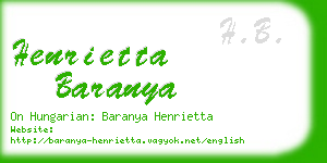 henrietta baranya business card